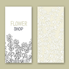 Lavender. A template of the gift certificate for flower shop,  card or the invitation. Vector.