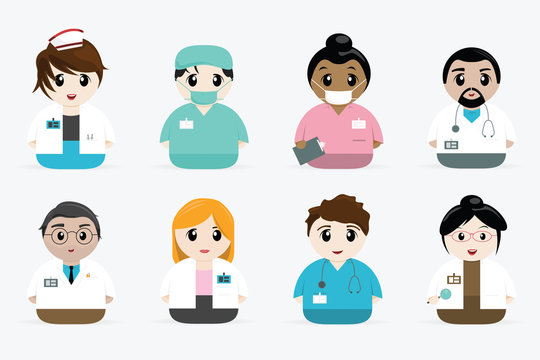 Vector set of medical people.