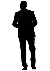 Businessman in suit on white background