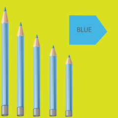 Blue pencils on a yellow background