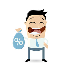 funny businessman with discount bag