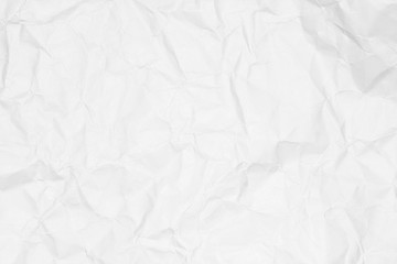 Obraz premium Crumpled white paper texture or paper background for design with copy space for text or image.