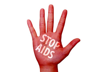 stop virus aids written on woman hand