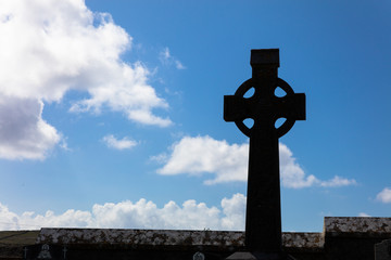 Celtic crosses in cemetery