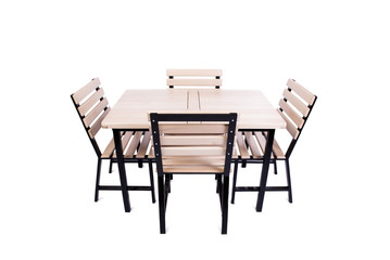 Table furniture isolated on the white