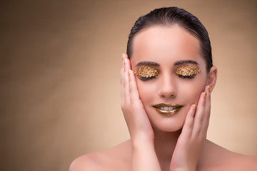 Young woman with elegant makeup