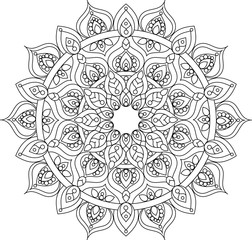 Vector outline ornate mandala illustration