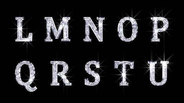 sparkling letters alphabet.