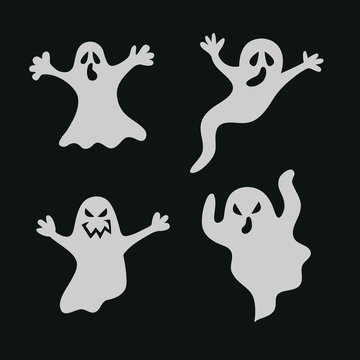 Set halloween ghosts.