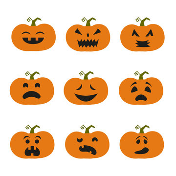 Halloween pumpkin icons.