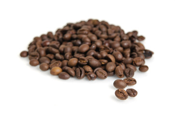 Coffee beans isolated on white background