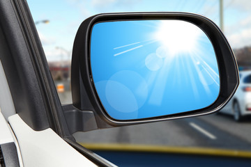 Side rear-view mirror on a modern car