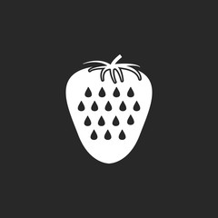 Strawberry sign simple icon on background
