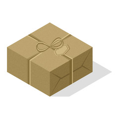 Isometric gift box vector icon isolated