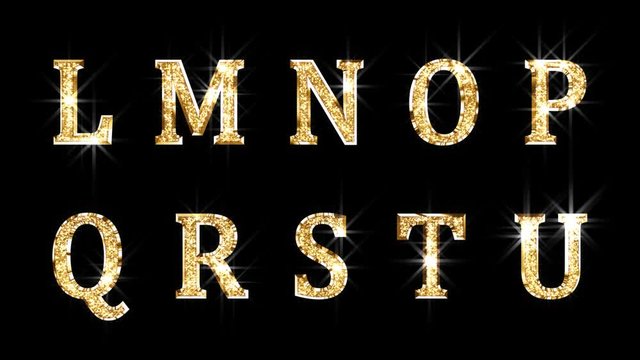 sparkling letters alphabet.