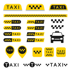 Taxi set icons © Vikivector