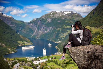 Naklejka premium Geiranger fjord, Norway.