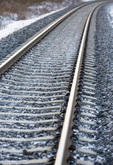 Fototapeta premium Railroad tracks going far away.