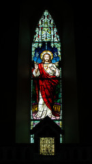 The Sacred Heart of Jesus, church stained glass window.