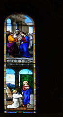 Obraz na płótnie Canvas Church stained glass window in the cathedral