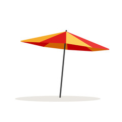 Umbrella beach vector illustration isolated on white background, flat cartoon outdoor umbrella