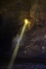 Inside of beautiful dark cave
