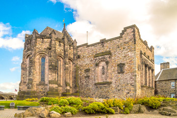Fototapeta na wymiar St Margaret's Chapel, 12th century romanesque church in Edinburg