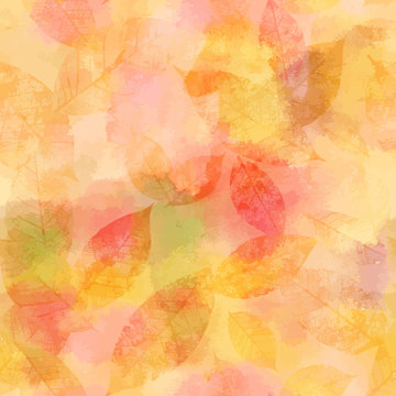 Vector watercolor background with abstract golden yellow skeleto