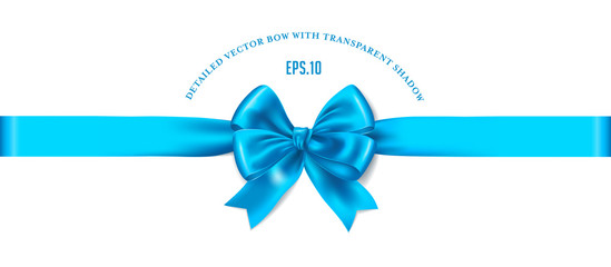 detailed realistic blue/cyan vector bow for all kinds of gift designs or Bavarian/Oktoberfest themed ones - 120406617