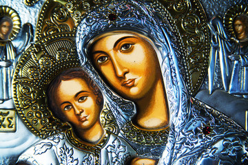 Virgin Mary and Jesus - obrazy, fototapety, plakaty