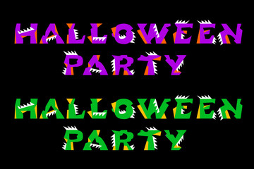 Halloween text holiday greeting and lettering for party. Vector illustration.