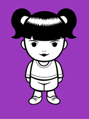 Doll in casual wear. Vector Illustration