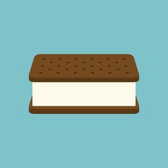 3d Ice cream sandwich icon vector, flat design