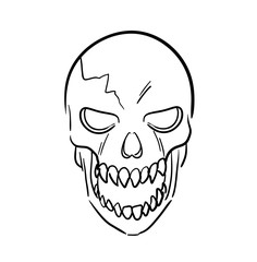 Scary Skull. A hand drawn vector sketch illustration of a scary skull.