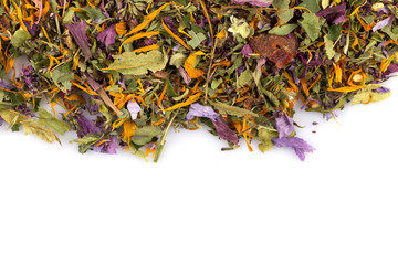 Dried herbal tea leaves