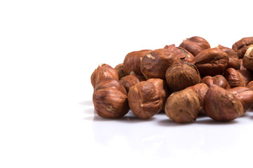 Heap of hazelnuts