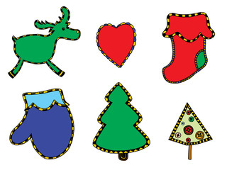 Cute Christmas stickers set