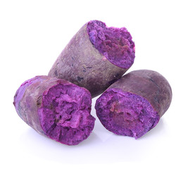 Purple sweet potatoes isolated on