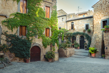 Ancient streets of the dying town in Italy, Civita di Bagnoregio