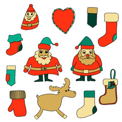 Cute Christmas toys set.