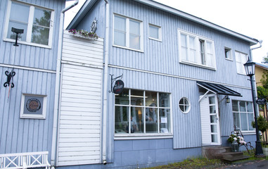 Naantali, Finland - 06 July , 2015: Cloudy summer day on the historic quarter of Naantali