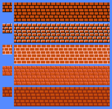 Texture for platformers pixel art vector - brick wall