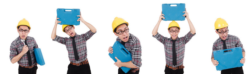 Industrial worker isolated on the white background