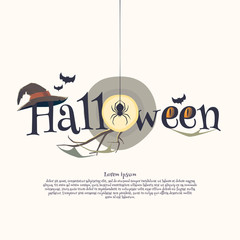 Sticker and poster Happy Halloween.