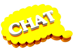 3d Chat icon on a white background
