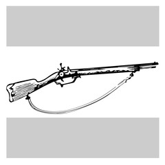Hand-drawn sketch of musket. Vintage illustration