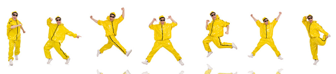 Young performer isolated on the white