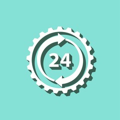 24 hour service - vector icon.