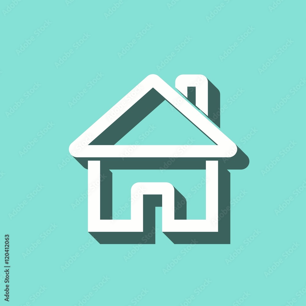 Wall mural Home - vector icon.