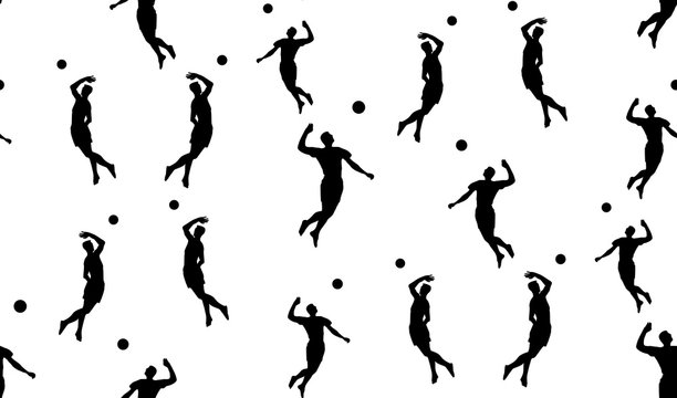 Vector seamless pattern of volleyball
